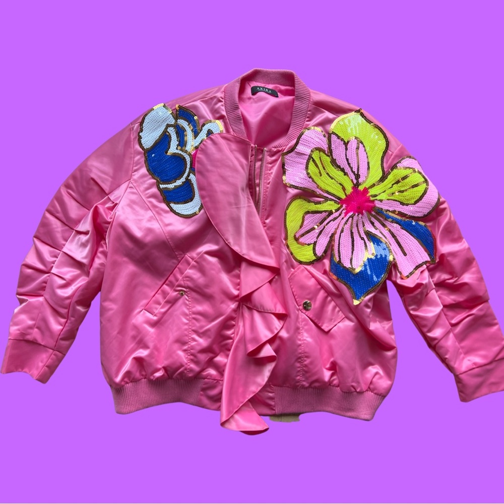 Satin Embellished Bomber jacket